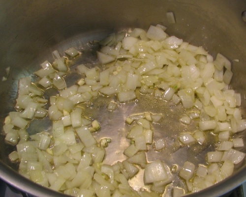 Chopped onions and garlic